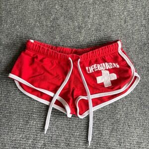Lifeguard Manasota Key FL Red Dolphin Shorts Womens XS Graphic Beach Athletic